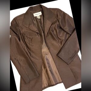 Elegant Satin Brown Blazer
